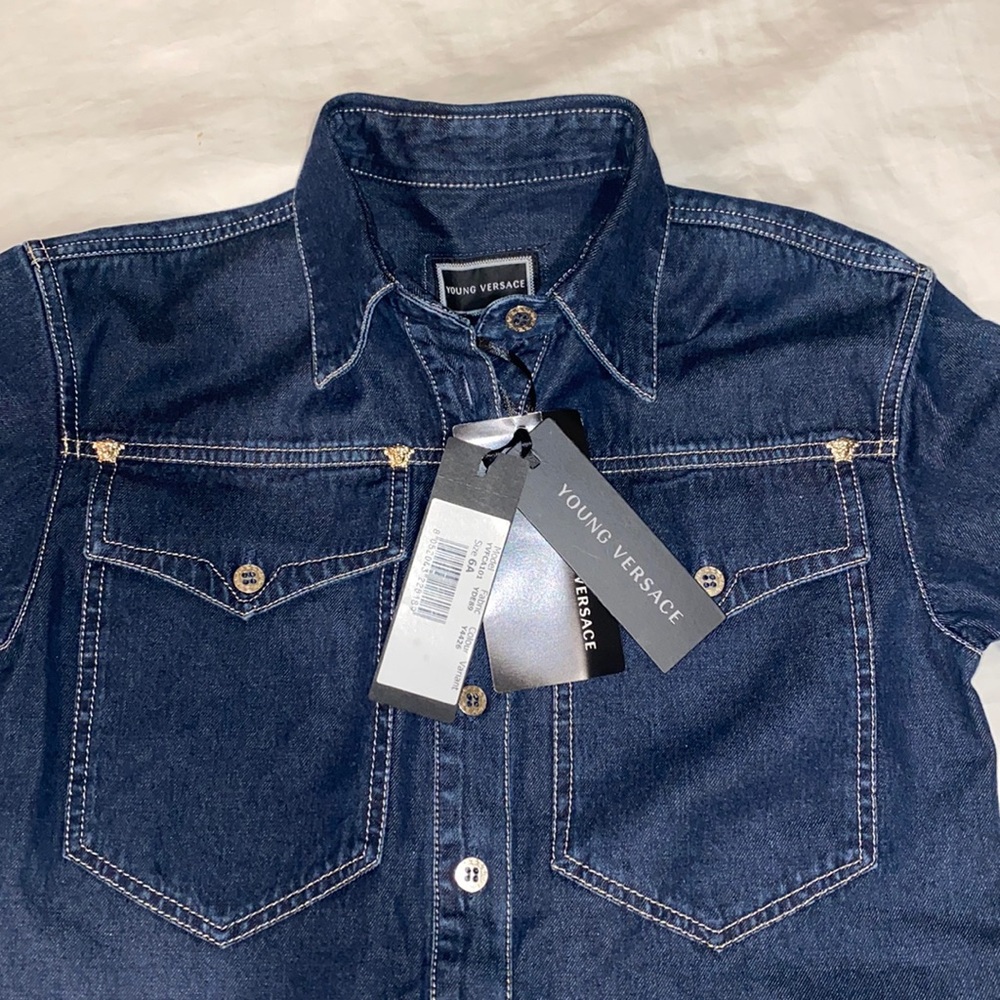Young Versace button down jean shirt